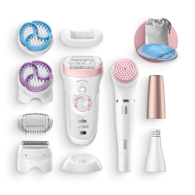 Braun Silk-épil 9 975 Beauty Set 40 Pinzette Weiß, Pink