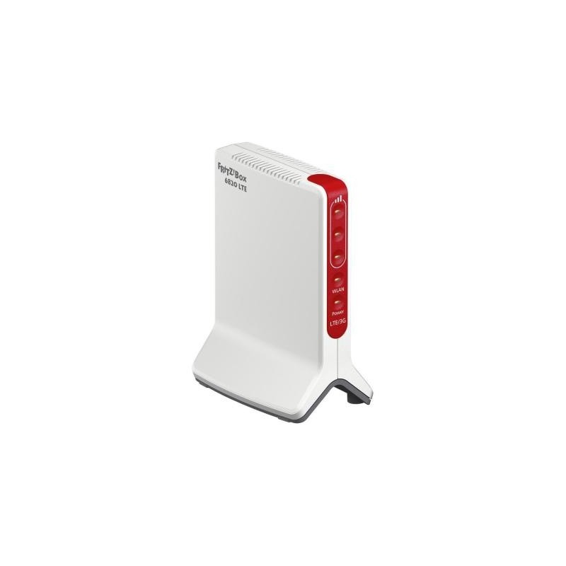 FRITZ! Box 6820 LTE International router inalámbrico Gigabit Ethernet Banda única (2,4 GHz) 3G 4G Rojo, Blanco