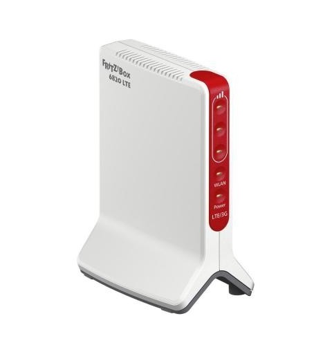 FRITZ! Box 6820 LTE International router inalámbrico Gigabit Ethernet Banda única (2,4 GHz) 3G 4G Rojo, Blanco