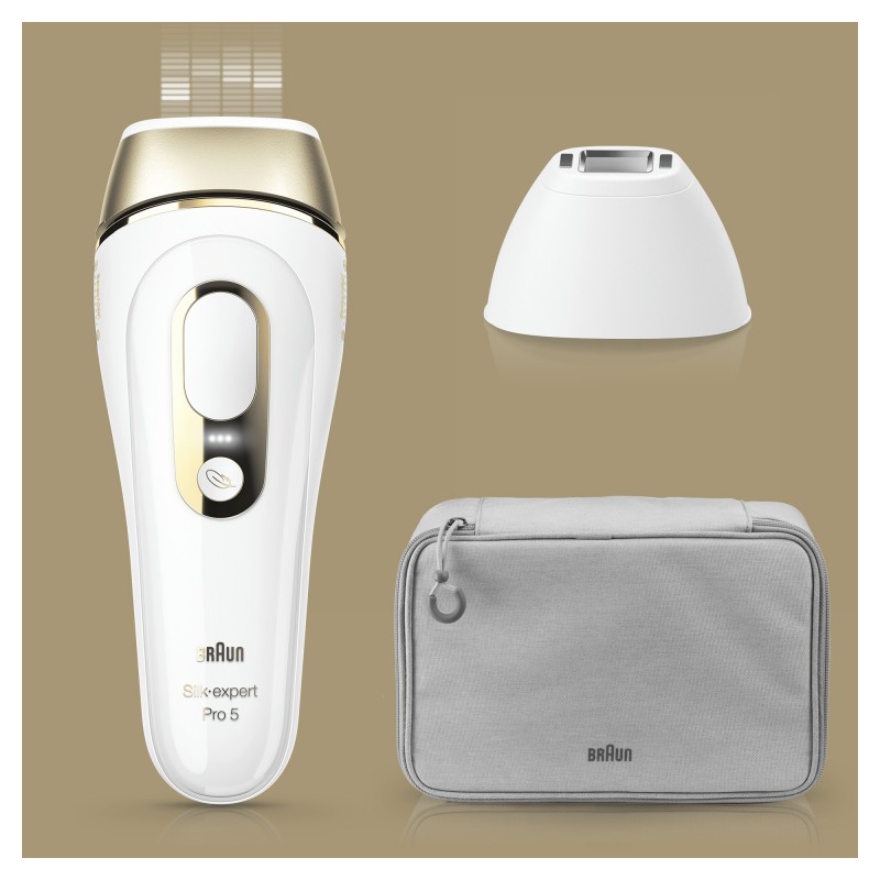 Braun Silk-expert Pro 81677897 depilación con luz Luz pulsada intensa (IPL) Blanco, Oro