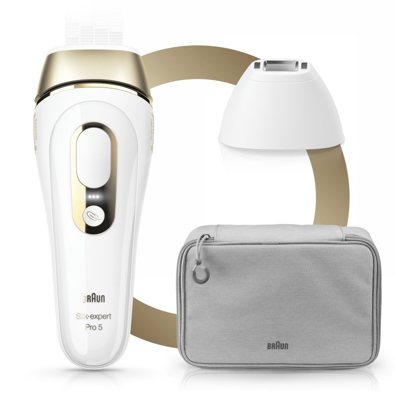 Braun Silk-expert Pro 5 PL5117 Epilatore Luce Pulsata Di Ultima Generazione, IPL, Epilazione Definitiva, Bianco E Oro