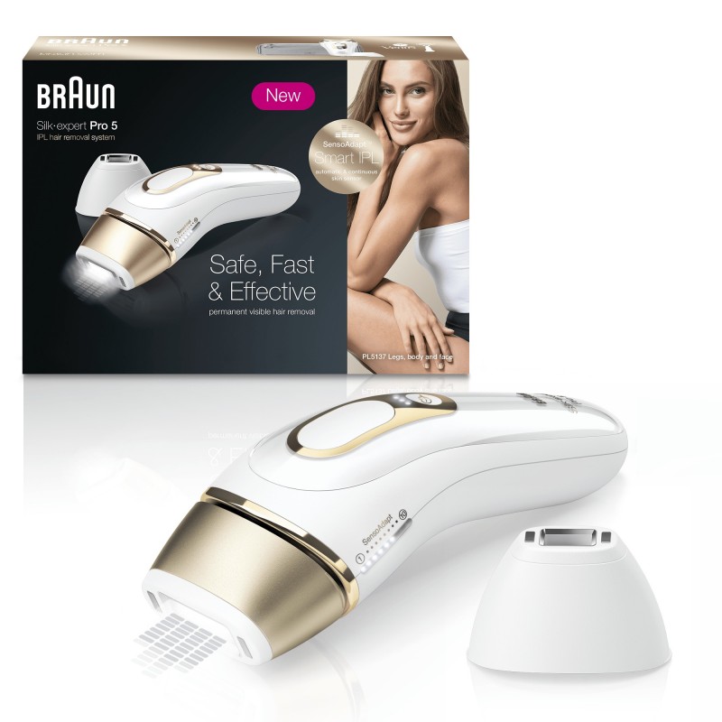 Braun Silk-expert Pro 81677897 depilación con luz Luz pulsada intensa (IPL) Blanco, Oro