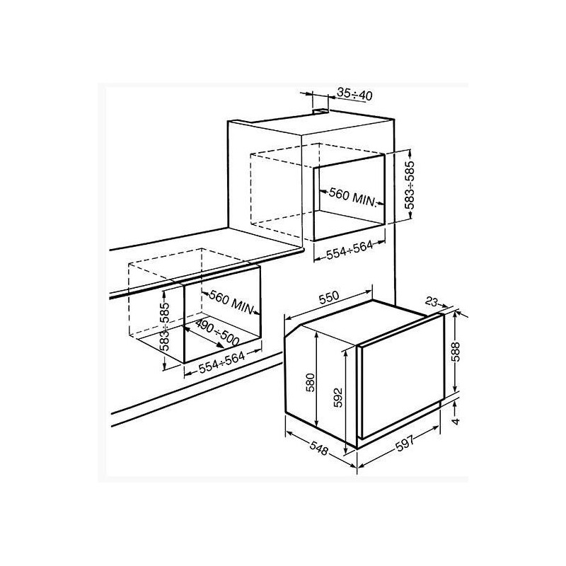 Smeg SF64M3TVS Backofen 70 l A Silber