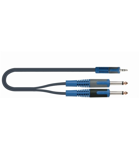 QUIK-LOK RKSA 140-2 Audio-Kabel 2 m 3.5mm 2 x 6.35mm Schwarz, Blau, Grau