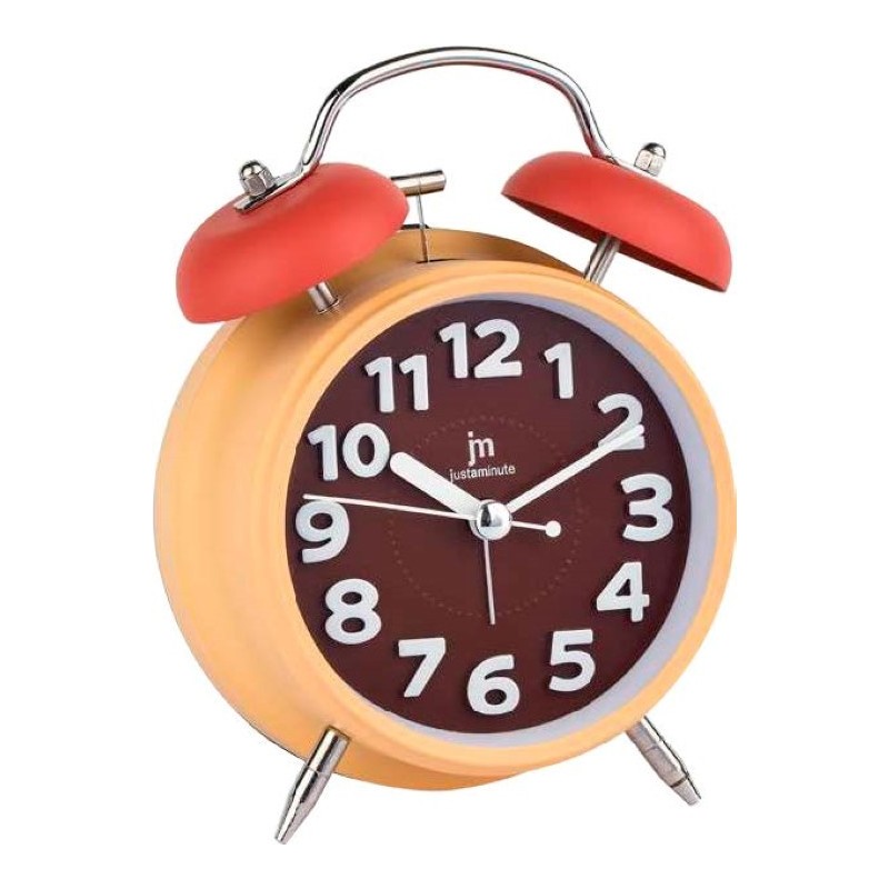 Lowell Justaminute JA7060-Y reloj de repisa o sobre mesa Reloj de sobremesa de cuarzo Alrededor Marrón, Naranja