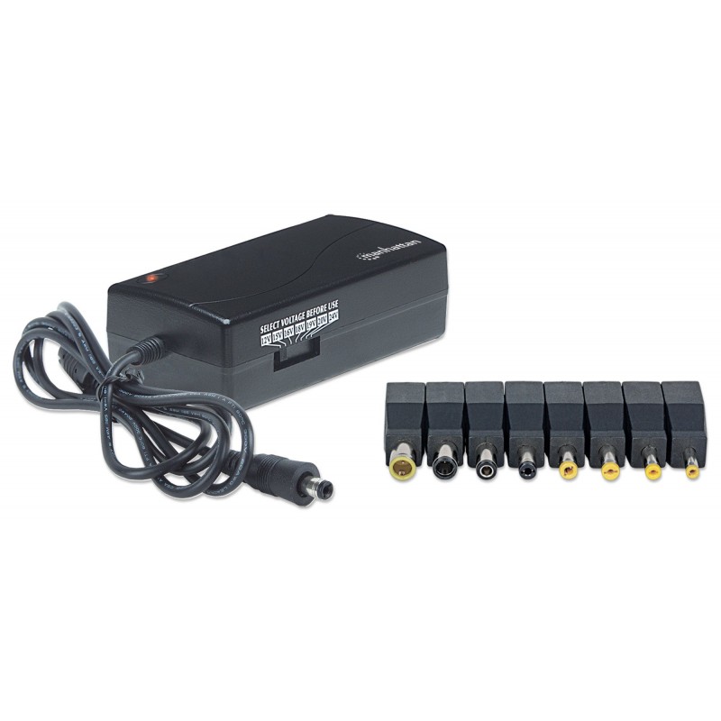 Manhattan Universal Notebook Laptop Power Adapter, 70W, Adjustable Voltage, Seven Output Levels, 70W, Compatible with most