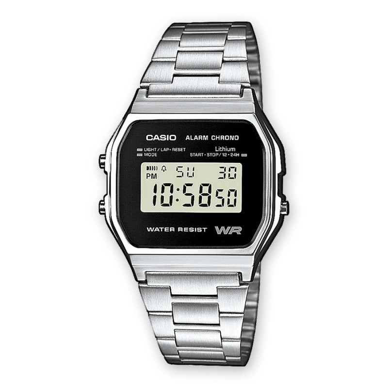 Casio A158WEA-1EF Uhr Armbanduhr Unisex Elektronisch Schwarz