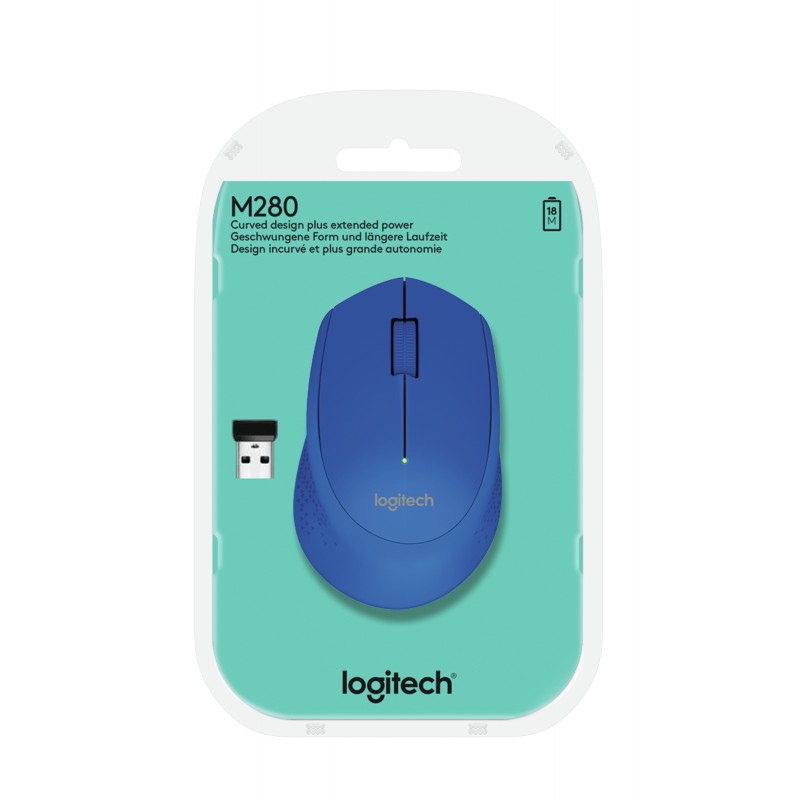 Logitech Wireless Mouse M280 ratón Ambidextro RF inalámbrico Óptico 1000 DPI