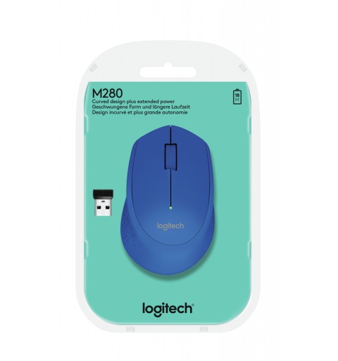 Logitech Wireless Mouse M280 ratón Ambidextro RF inalámbrico Óptico 1000 DPI