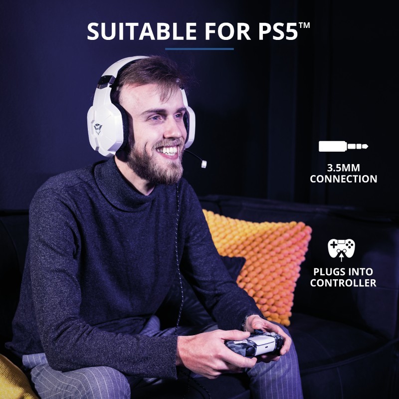 Trust GXT 323W Carus Kopfhörer Verkabelt Kopfband Gaming Weiß