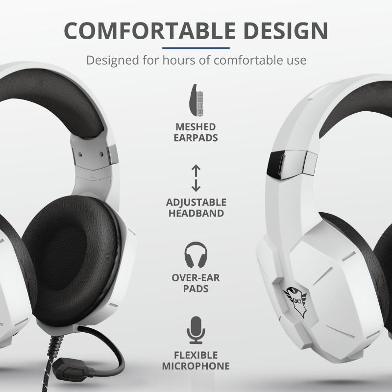 Trust GXT 323W Carus Auriculares Alámbrico Diadema Juego Blanco
