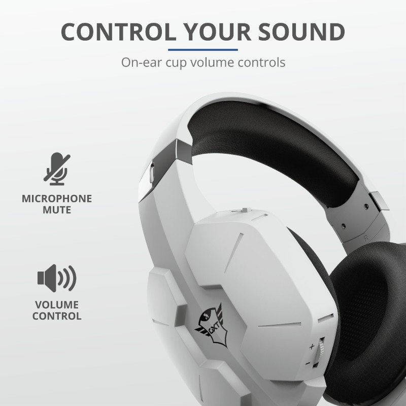 Trust GXT 323W Carus Auriculares Alámbrico Diadema Juego Blanco