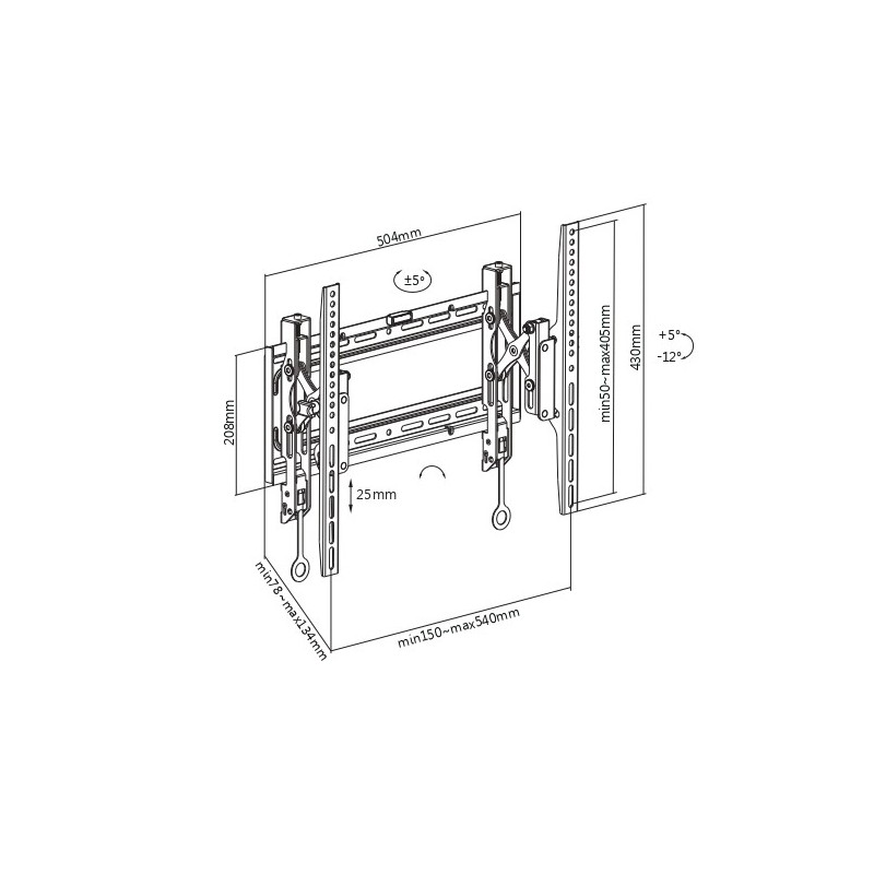 Munari Kairos Home SP764 TV mount 177.8 cm (70") Black