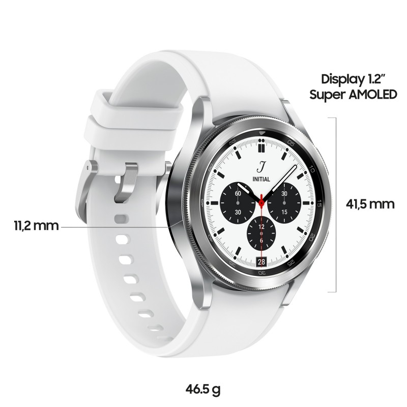 Samsung Galaxy Watch 4 Classic 42mm 3,05 cm (1.2 Zoll) SAMOLED Silber GPS
