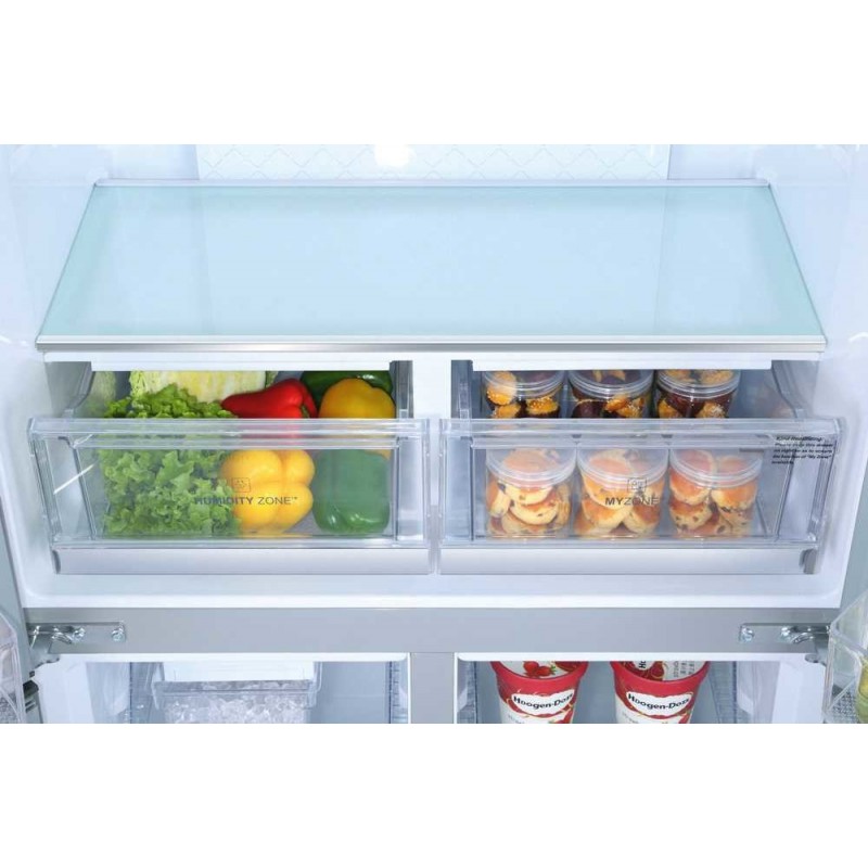 Haier Cube 83 Serie 5 HTF-452DM7 frigo américain Autoportante 468 L F Acier inoxydable