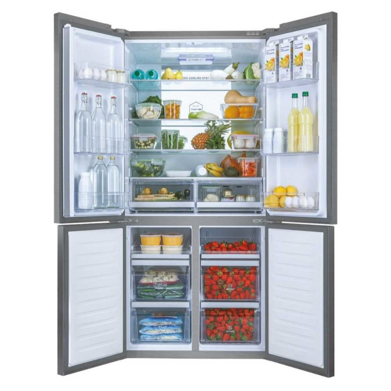 Haier Cube 90 Serie 7 HTF-610DM7 frigo américain Autoportante 628 L F Acier inoxydable