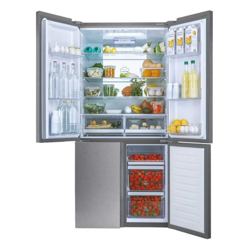 Haier Cube 90 Serie 7 HTF-610DM7 frigo américain Autoportante 628 L F Acier inoxydable