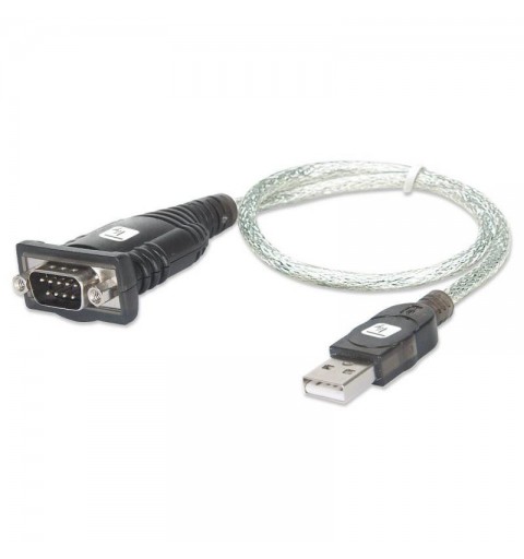 Techly IDATA USB-SER-2T Serien-Kabel Schwarz, Metallisch 0,45 m USB Typ-A DB-9