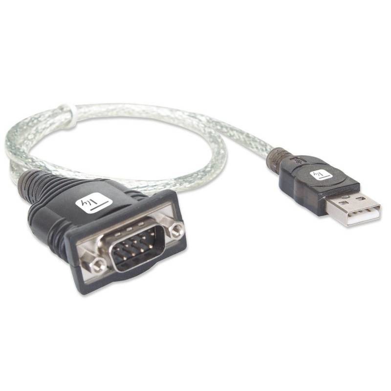 Techly IDATA USB-SER-2T Serien-Kabel Schwarz, Metallisch 0,45 m USB Typ-A DB-9