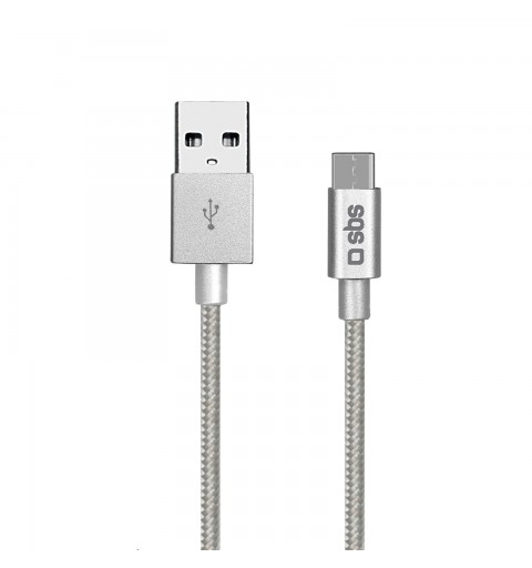 SBS TECABLETC15BS câble USB 1,5 m USB 2.0 USB A USB C Argent