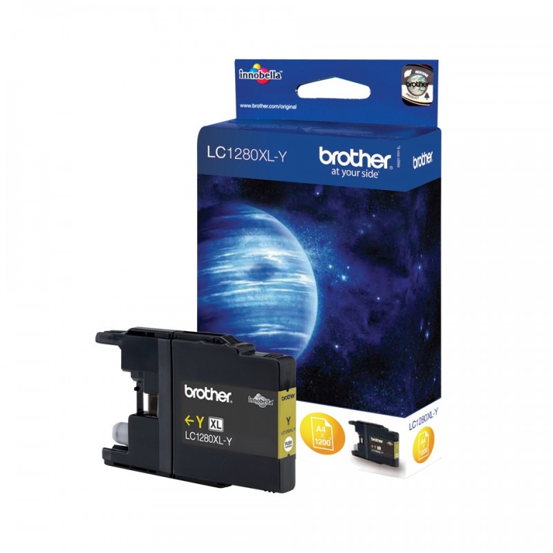 Brother LC1280XLY cartucho de tinta 1 pieza(s) Original Alto rendimiento (XL) Amarillo