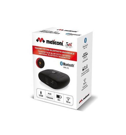 Meliconi 8006023297436 transmisor de audio inalámbrico 3,5 mm 10 m Negro