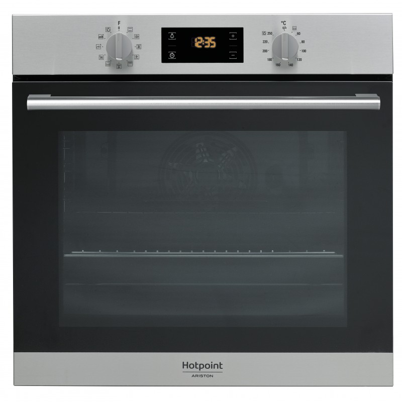 Hotpoint FA2 844 H IX HA Backofen 71 l A+ Schwarz, Satinierter Stahl