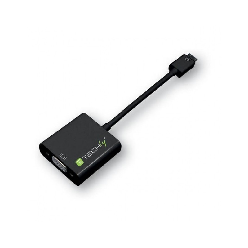 Techly HDMI - VGA+3.5mm+Micro USB B M F 0,15 m Negro