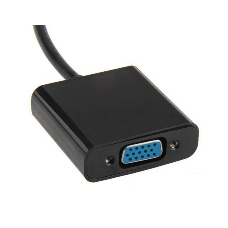 Techly HDMI - VGA+3.5mm+Micro USB B M F 0,15 m Noir