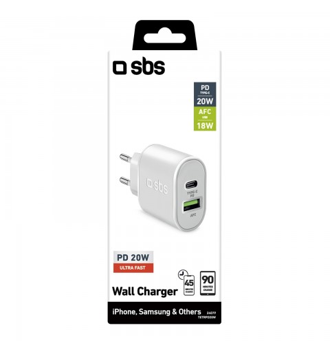 SBS TETRPD20W chargeur d'appareils mobiles Blanc Intérieure