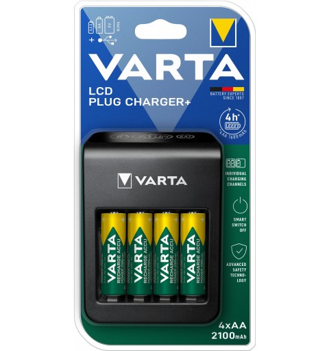 Varta LCD Plug Charger+ 4x AA 56706 2100mAh