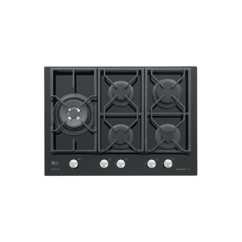 Glem Gas GV75TXBK hob Black Built-in 75 cm 5 zone(s)
