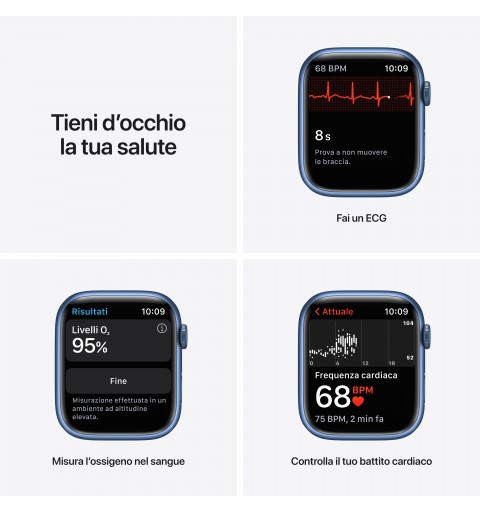Apple Watch Series 7 45 mm OLED Azul GPS (satélite)
