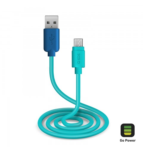 SBS TEPOPCABLEMICB câble USB 1 m USB 2.0 USB A Micro-USB B Bleu