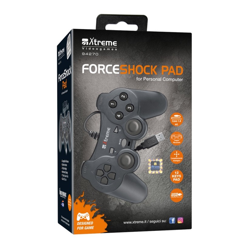 Xtreme 94270 accessoire de jeux vidéo Noir USB Manette de jeu Analogique PC