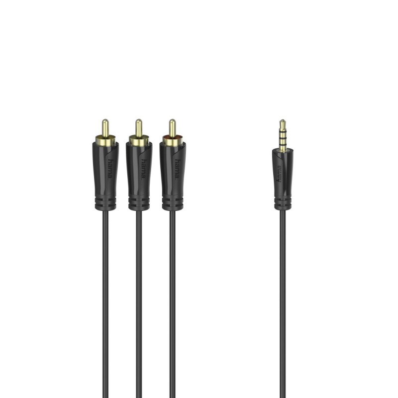 Hama 00205154 câble audio 1,5 m 3,5mm 3 x RCA Noir