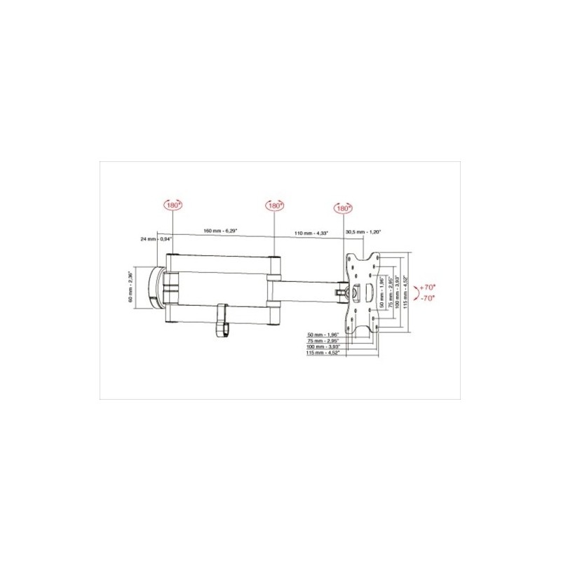 Munari SP367 support pour téléviseur 66 cm (26") Noir