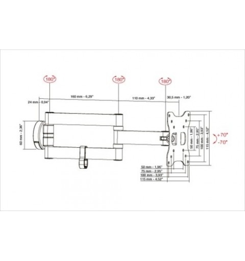 Munari SP367 support pour téléviseur 66 cm (26") Noir