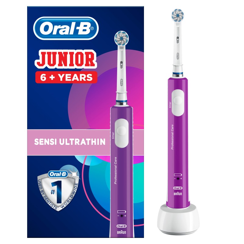 Oral-B Junior 6+ Niño Púrpura, Blanco