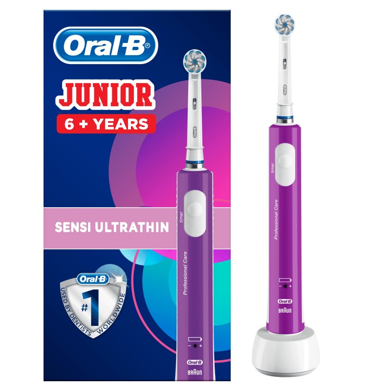 Oral-B Junior Spazzolino Elettrico Ricaricabile Da 6 Anni, Viola