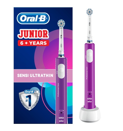 Oral-B Junior Spazzolino Elettrico Ricaricabile Da 6 Anni, Viola