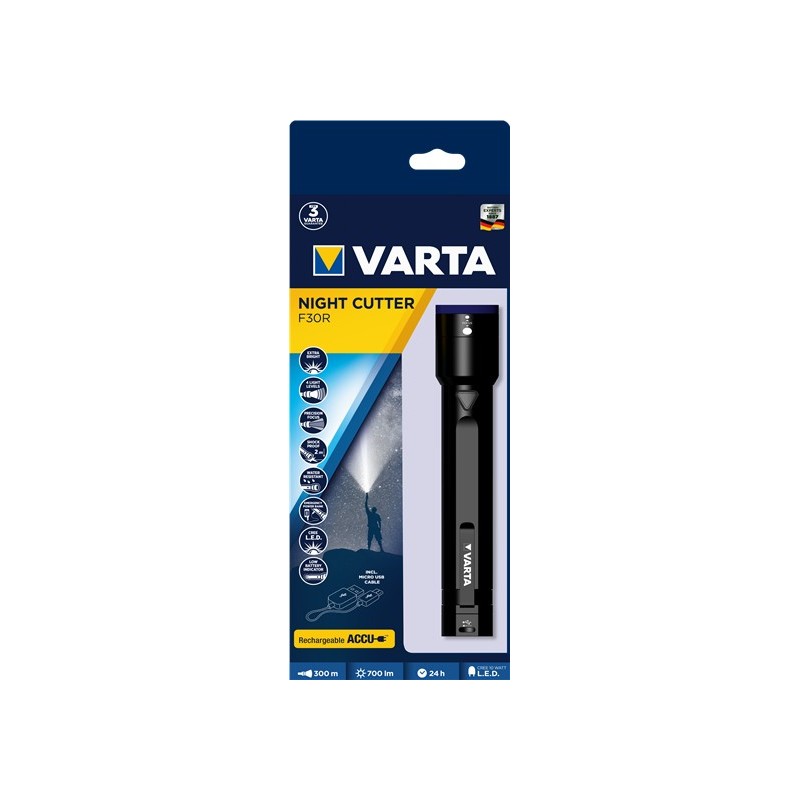 Varta F30R Negro Linterna de mano LED