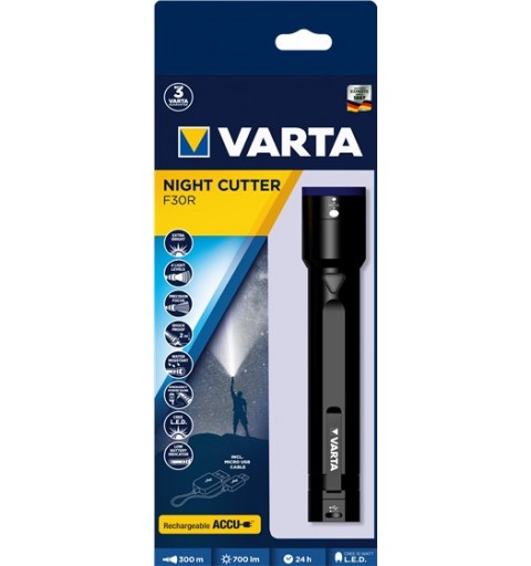 Varta F30R Nero Torcia a mano LED