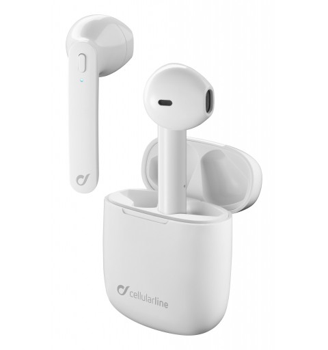 Cellularline Aries - Universale Auricolari stereo capsule senza fili con carica batteria portatile Bianco