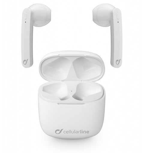 Cellularline Aries - Universale Auricolari stereo capsule senza fili con carica batteria portatile Bianco