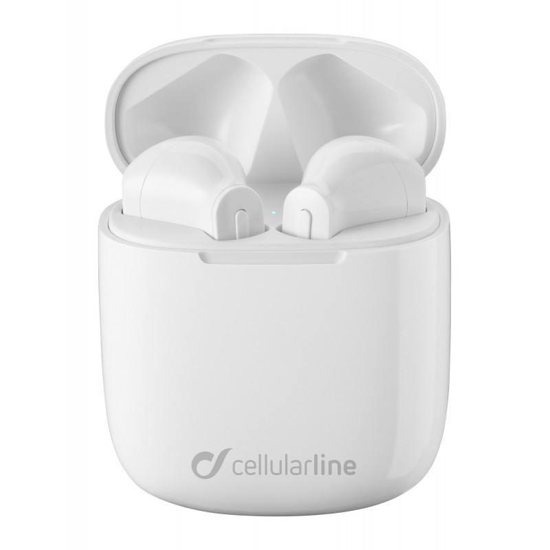 Cellularline Aries - Universale Auricolari stereo capsule senza fili con carica batteria portatile Bianco