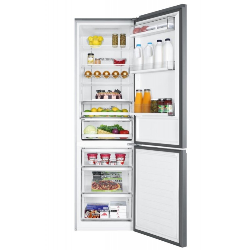 Haier 2D 60 Serie 5 C3FE837CGJ Kühl- und Gefrierkombination Freistehend 377 l D Titan, Silber