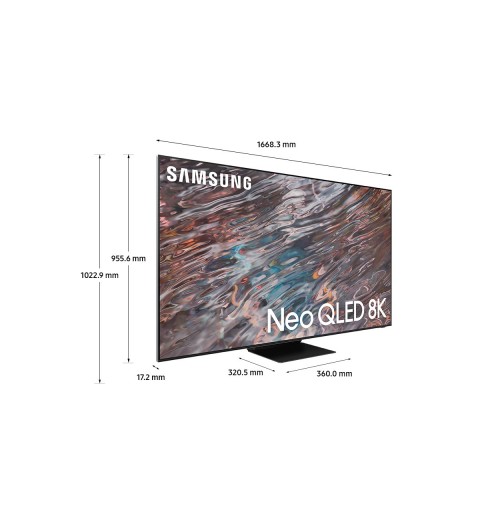 Samsung Series 8 QE75QN800AT 190.5 cm (75") 8K Ultra HD Smart TV Wi-Fi Stainless steel