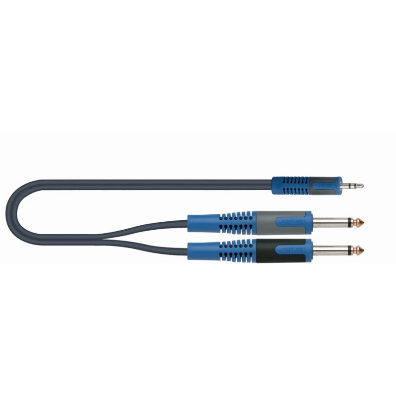 QUIK-LOK RKSA 140-5 câble audio 5 m 3,5mm 2 x 6,35 mm Noir, Bleu, Gris