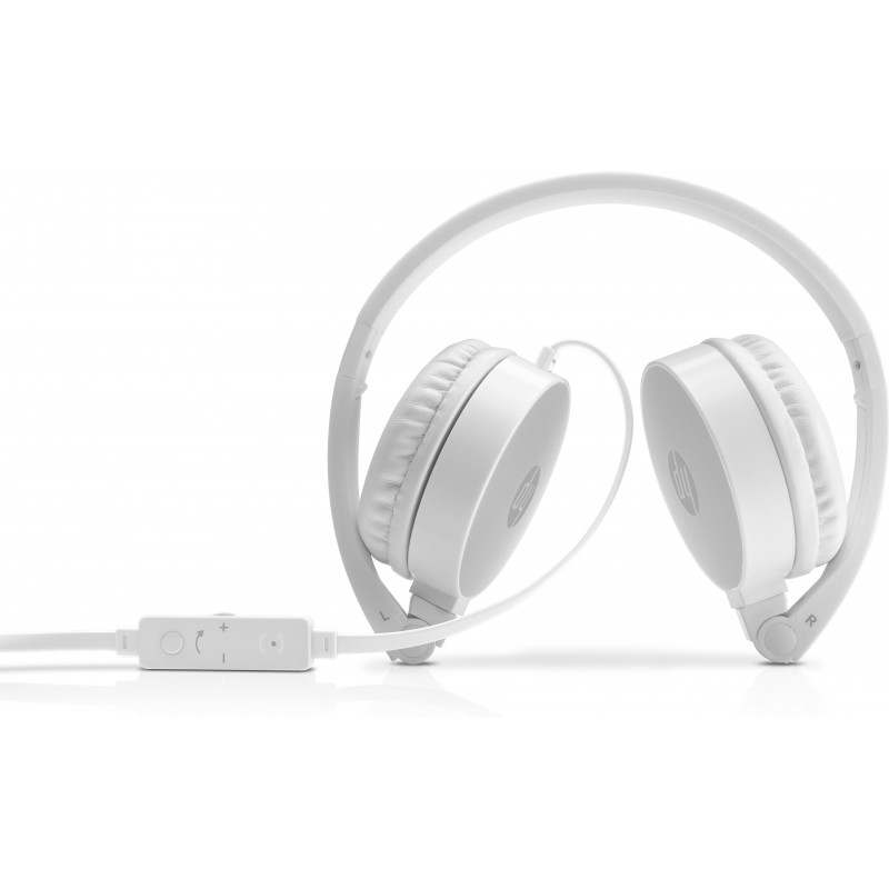 HP H2800 Headset Wired Head-band Calls Music Silver, White